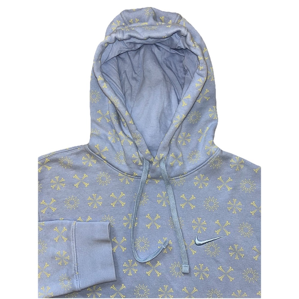 Nike FJ1635 Sportswear Club‎ Fleece Monogram Hoodie Men's S Cobalt Light Blue